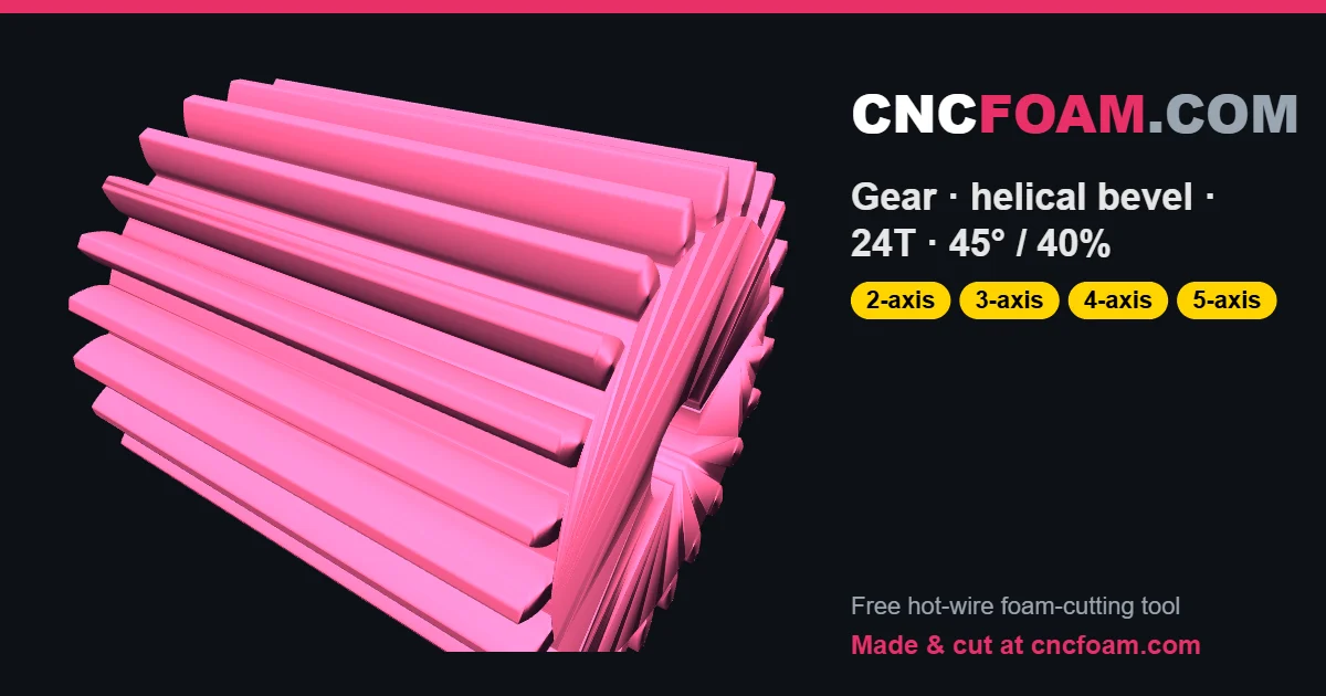 Gear · helical bevel · 24T · 45° / 40%