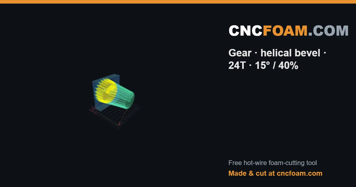 Gear · helical bevel · 24T · 15° / 40%